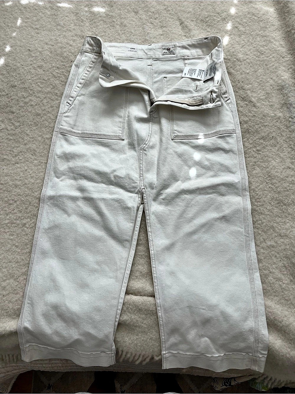 AG Adriano Goldschmied Lana Cropped Jeans in White Waist 28 NWT